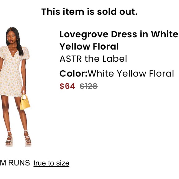 NWT Medium ASTR 100% Cotton Lovegrove Dress in White Yellow Floral $128 Revolve - Picture 3 of 15